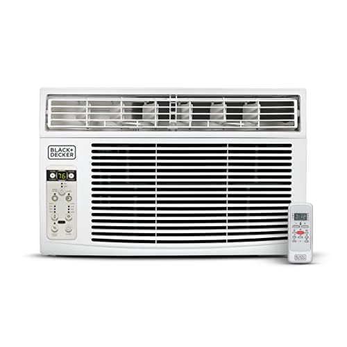 BLACK+DECKER Window Air Conditioner 6000 BTU, AC Window Unit Cools Up to 250 Square Feet, Window AC Unit with Remote Con