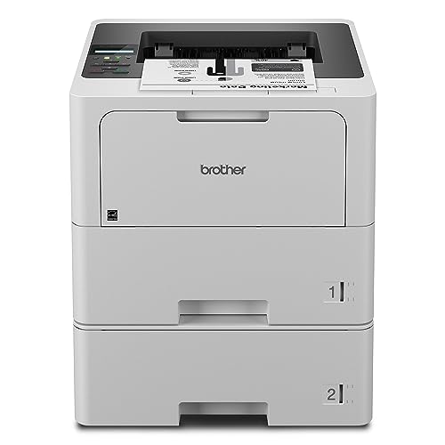 Brother HL-L6210DWT Business Monochrome Laser Printer with Dual Paper Trays, Wireless Networking, Works with Alexa, Whit