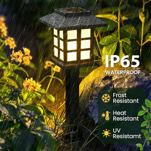 GIGALUMI Solar Outdoor Lights,8 Pack LED Solar Lights Outdoor Waterproof, Solar Walkway Lights Maintain 10 Hours of Ligh variant 0