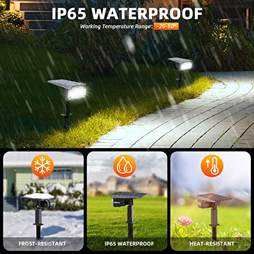 LEREKAM Solar Lights Outdoor Waterproof Landscape Lights, 40 LEDs Solar Spot Lights Outdoor Spotlights with 3 Light Mode variant 0