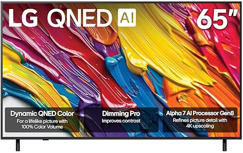 LG 65-Inch Class QNED QNED82A Series Smart TV wAI Sound, HDR10, 4K Super Upscaling, Filmmaker Mode, Wow Orchestra, Alexa