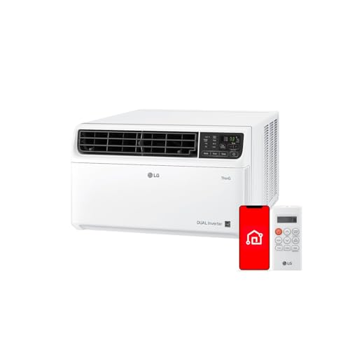 LG 8,000 BTU Dual Inverter Smart Window Air Conditioner, 115V, Cools 340 Sq. Ft. for Bedroom, Living Room, Apartment, Qu