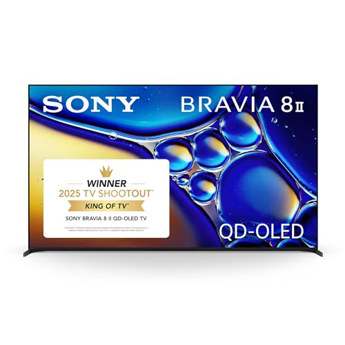Sony BRAVIA 8 II 65 Inch TV, QD OLED, 4K Smart Google TV, XR Processor with AI Technology, Ultra Slim Design, 120hz Tele