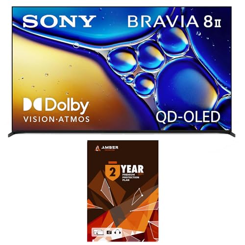 Sony K65XR80M2 65 Inch Bravia 8 QD-OLED 4K HDR Google TV with Quantum Dot and 2 Year Amber Protection Plan (2025)