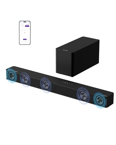 ULTIMEA 5.1CH Surround Sound Bar with Subwoofer, Dolby Atmos, VoiceMX, BassMX, APP, 300W Soundbar for Smart TV, Home The