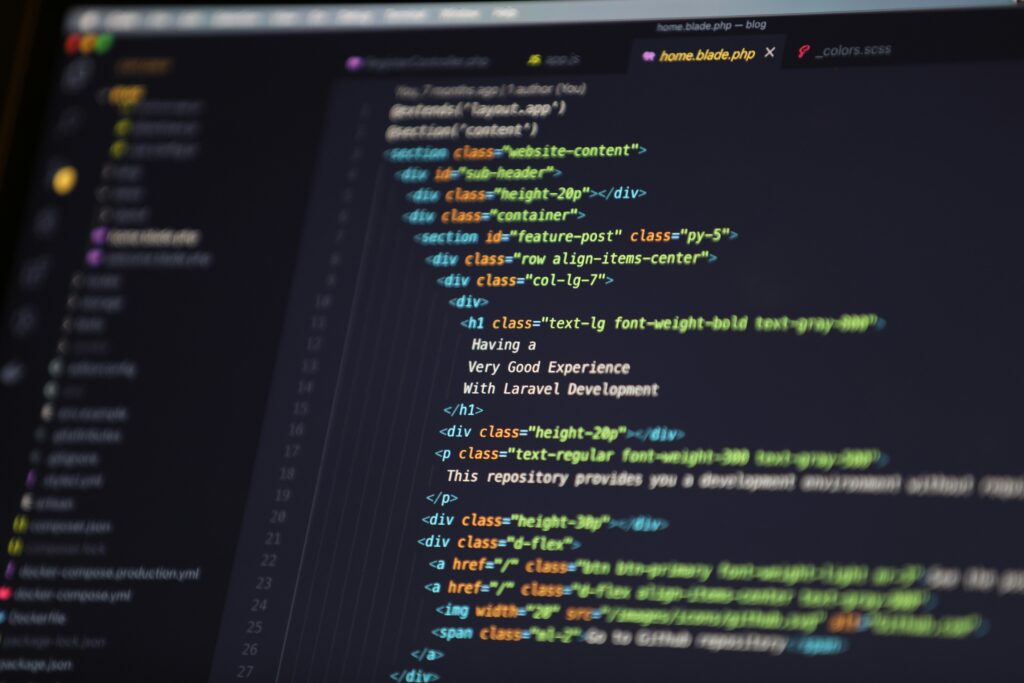 Close-up of computer code on a monitor symbolizing software protection