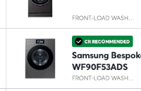 Product image of Samsung Bespoke WF90F53ADS front-load washer
